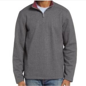 Bonobos Pique Fleece Half Zip Pullover - Dark Heather Grey Size L